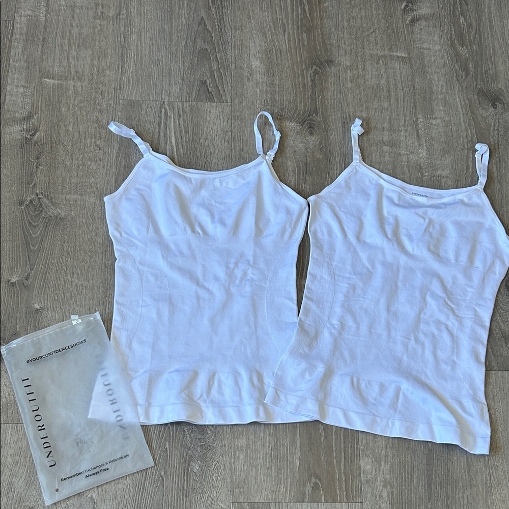 NWOT 🤍 Underoutfit White Shaping Camisoles (2-Pack, Size 2XL) 🤍